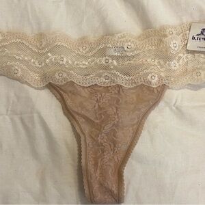 Lace Trim Thong Panties